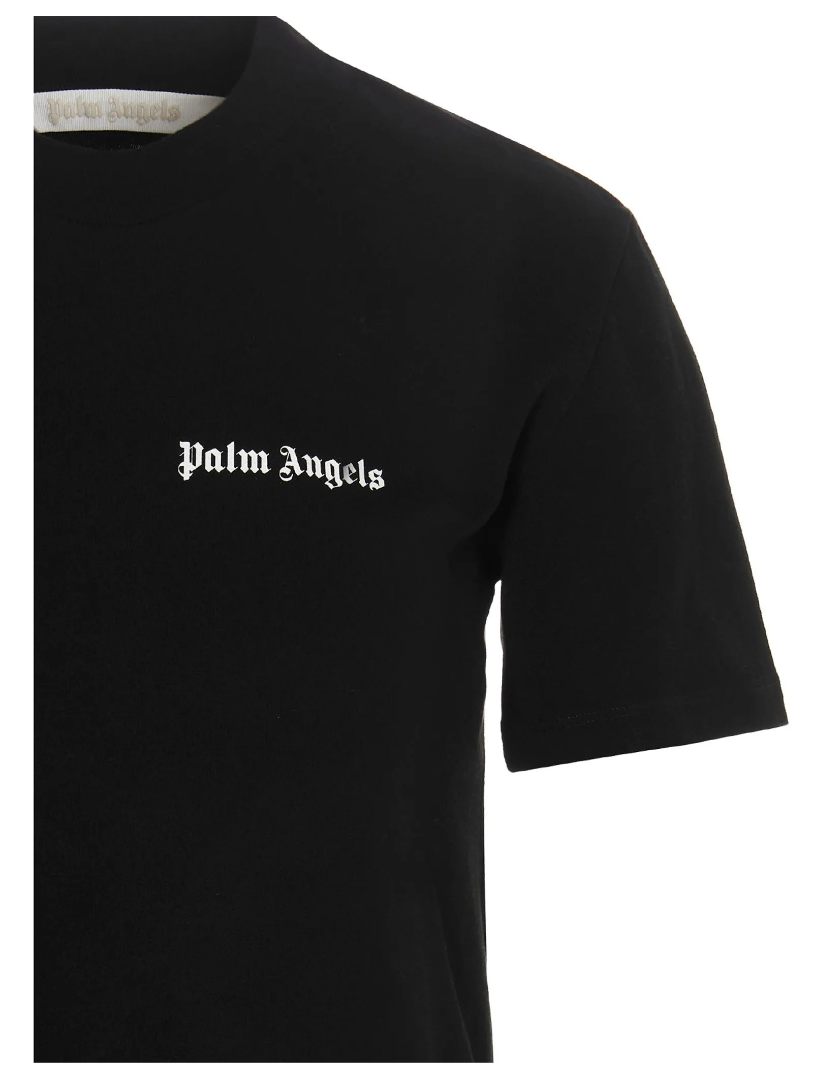 Palm Angels Logo Printed Crewneck Cropped T-Shirt