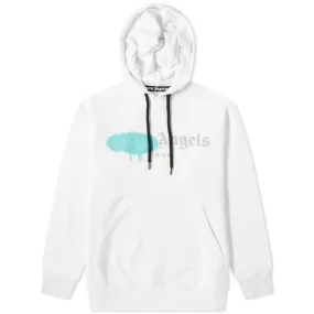 Palm Angels Sprayed Ibiza Logo Popover HoodyWhite