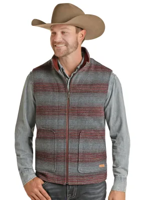 Panhandle Slim Mens Red & Grey  Wool Vest