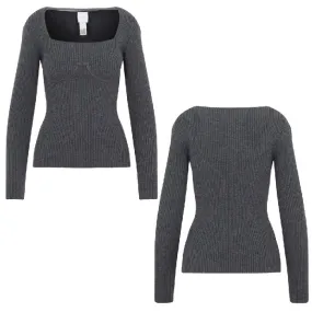 PATOU  |Casual Style Wool Long Sleeves Plain Office Style