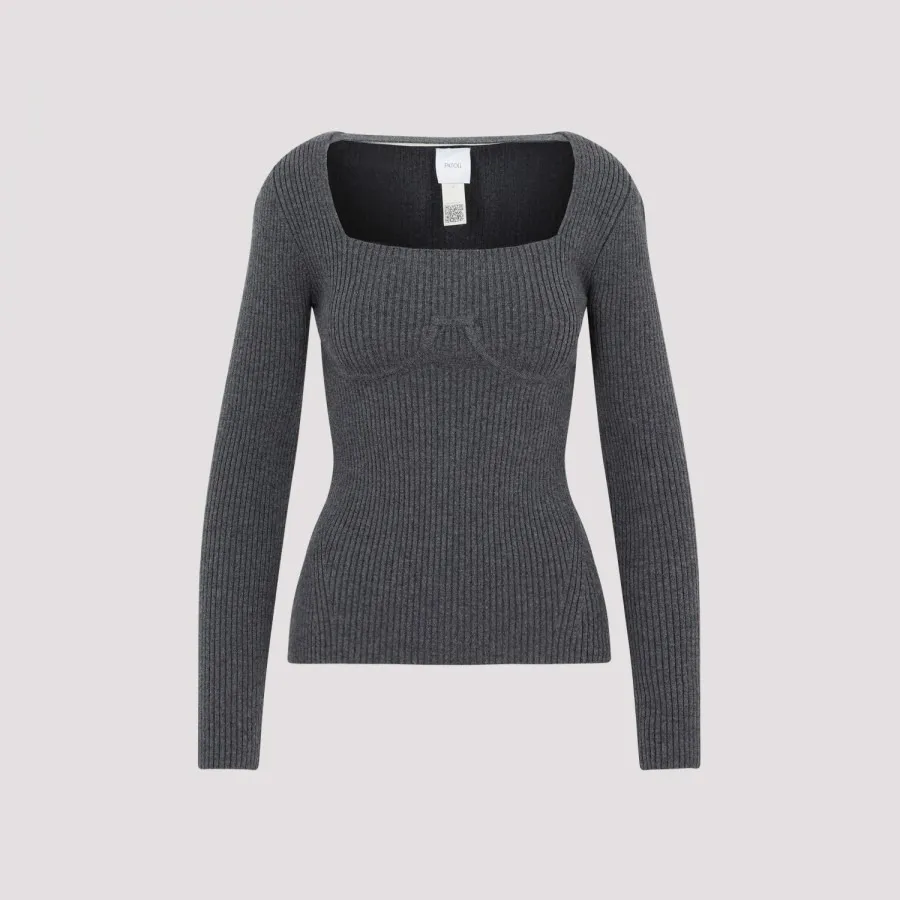 PATOU  |Casual Style Wool Long Sleeves Plain Office Style