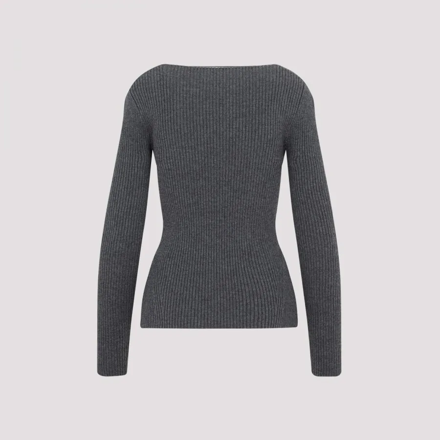 PATOU  |Casual Style Wool Long Sleeves Plain Office Style