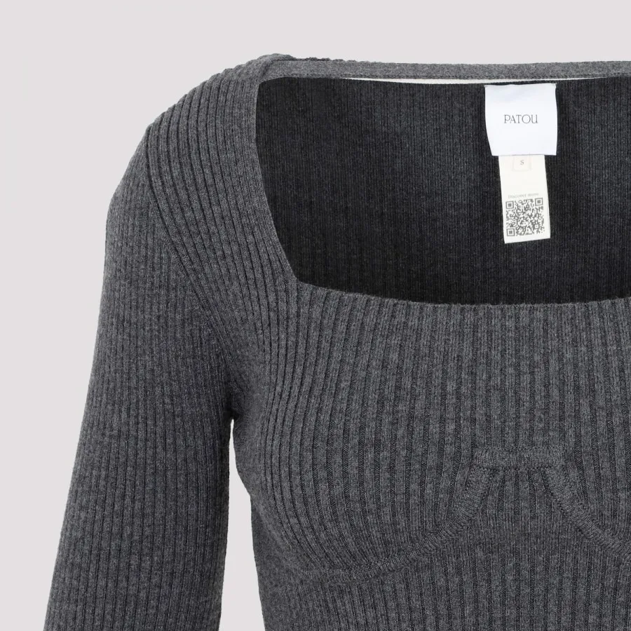 PATOU  |Casual Style Wool Long Sleeves Plain Office Style