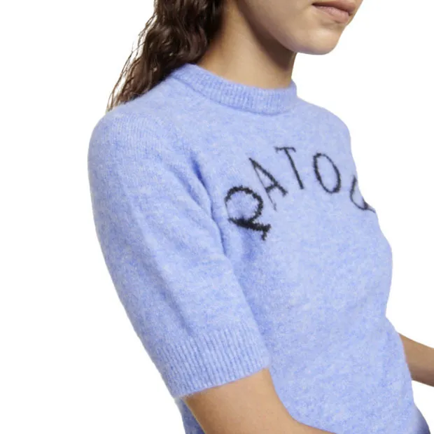 PATOU  |Casual Style Wool U-Neck Short Sleeves Logo