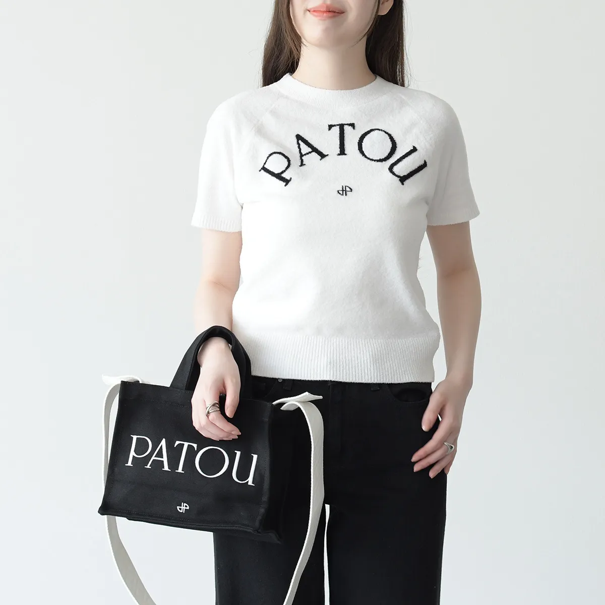 PATOU  |Crew Neck Cotton Short Sleeves Logo V-neck & Crew neck