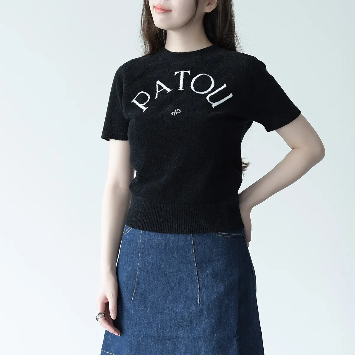 PATOU  |Crew Neck Cotton Short Sleeves Logo V-neck & Crew neck