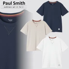 Paul Smith  |Crew Neck Stripes Unisex Blended Fabrics Street Style Plain