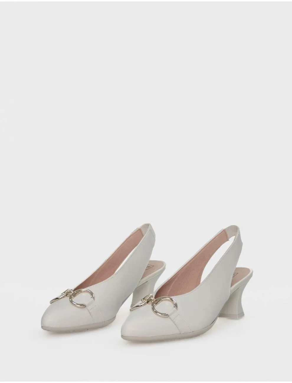 Pitillos Off White Slingback Heel