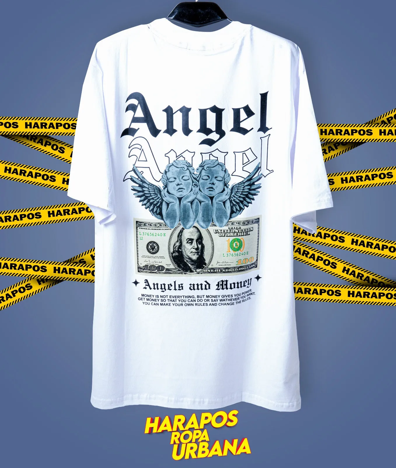 Polera palm angels oversize blanca angel dolar