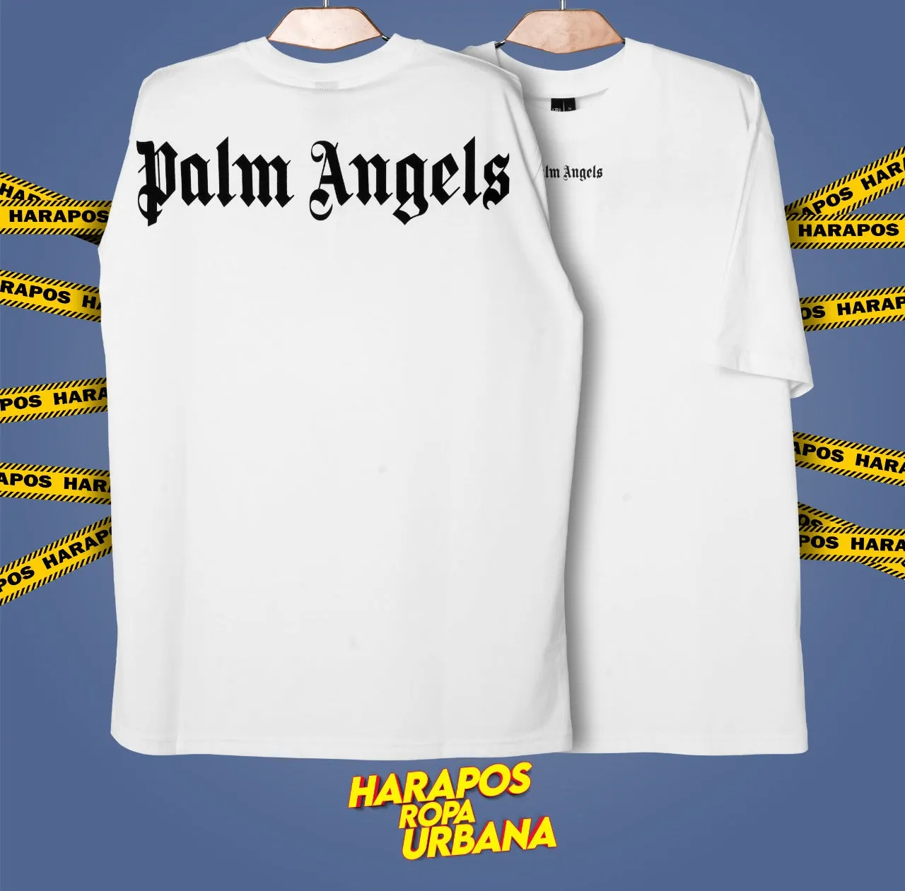 Polera palm angels oversize blanca basica