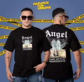 Polera palm angels oversize negra angel dolar