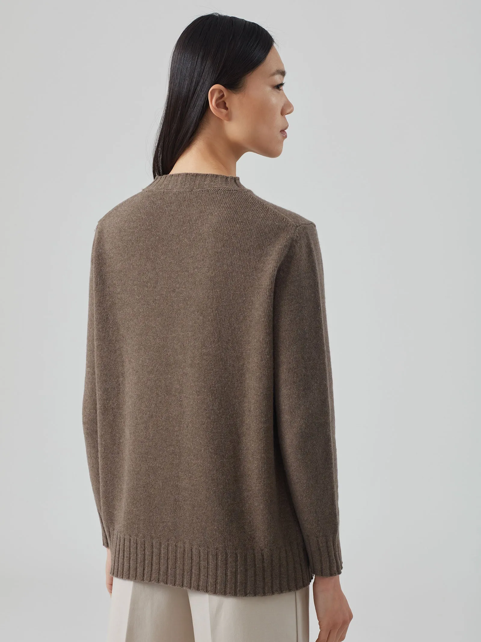 Pull girocollo con rombi in filato Eco Wool - Fant.Glace' Mel.