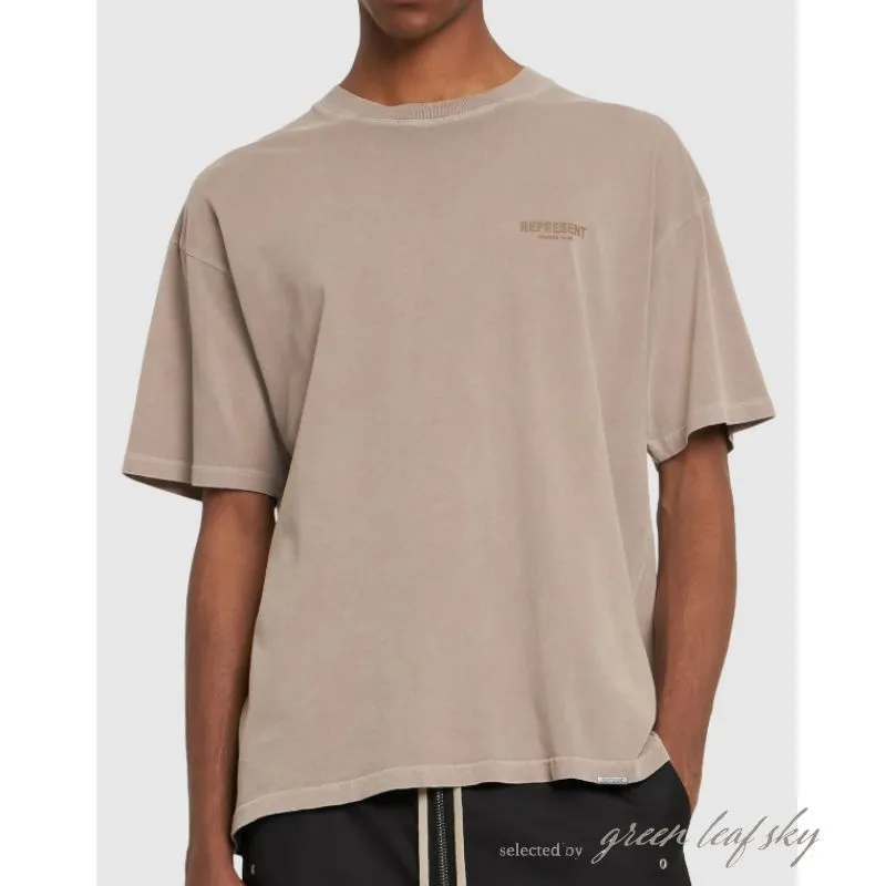 REPRESENT  |Crew Neck Blended Fabrics Street Style Plain Cotton