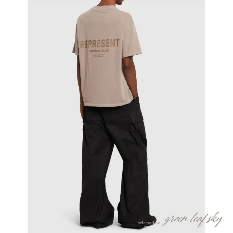 REPRESENT  |Crew Neck Blended Fabrics Street Style Plain Cotton