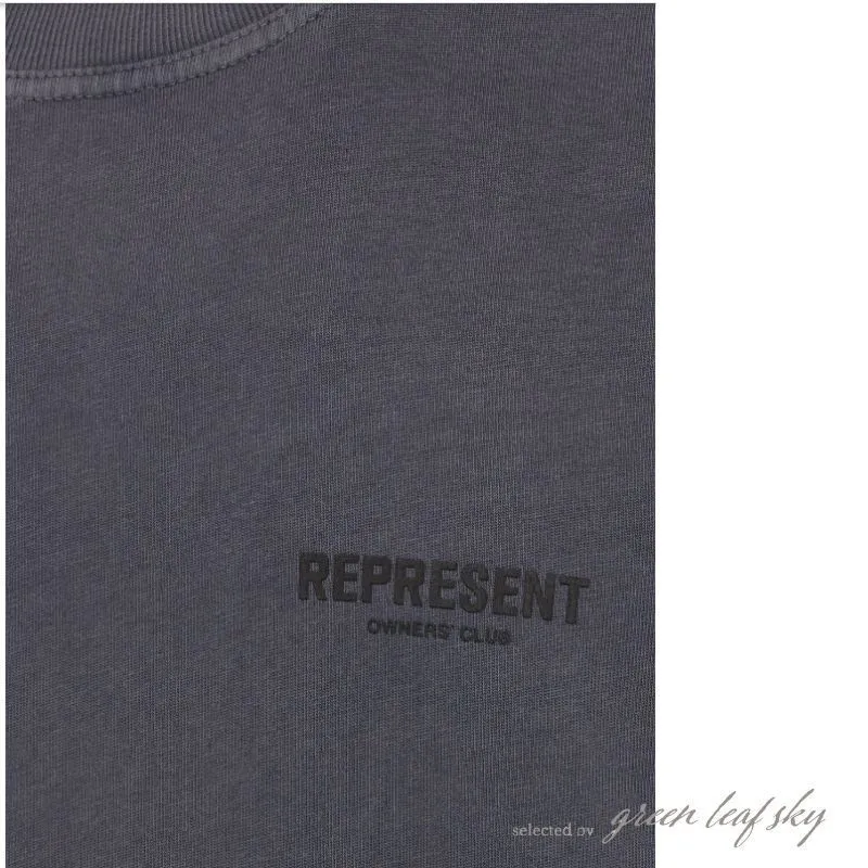 REPRESENT  |Crew Neck Blended Fabrics Street Style Plain Cotton