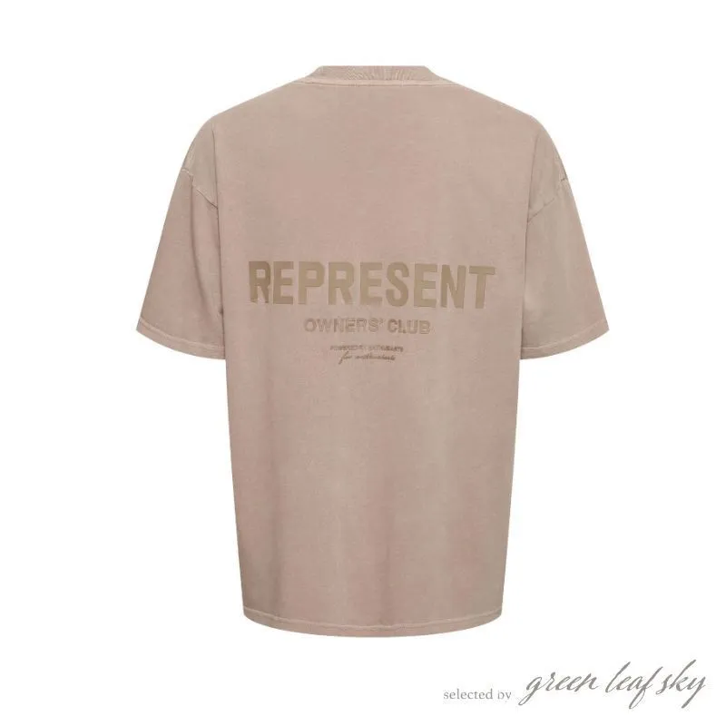 REPRESENT  |Crew Neck Blended Fabrics Street Style Plain Cotton