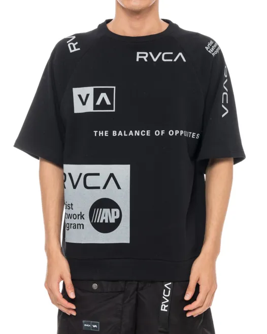 RVCA  |Crew Neck Unisex Plain Short Sleeves Logo Crew Neck T-Shirts