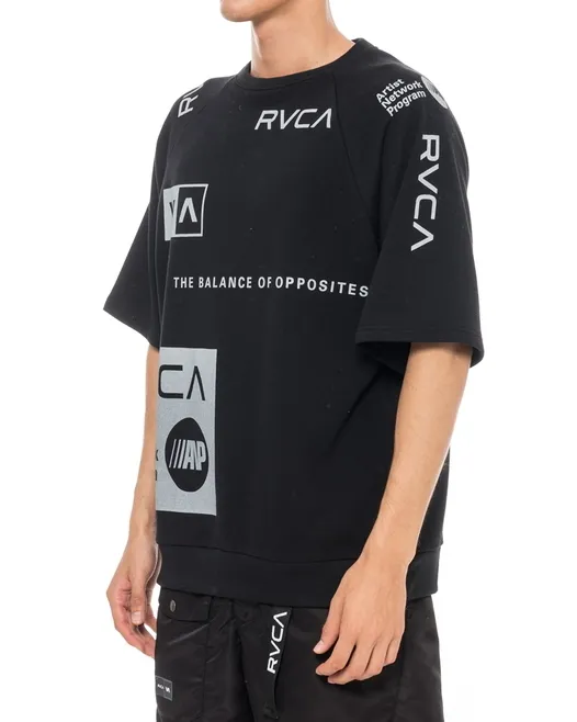 RVCA  |Crew Neck Unisex Plain Short Sleeves Logo Crew Neck T-Shirts