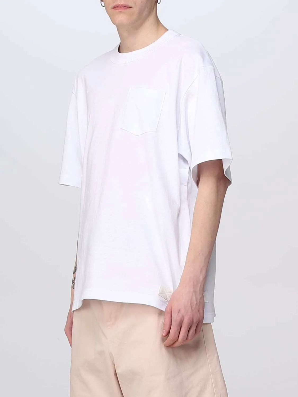 sacai  |Crew Neck Plain Cotton Short Sleeves Designers