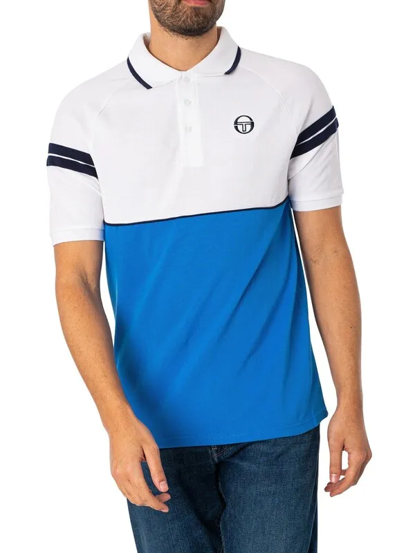 Sergio Tacchini Cambio Polo Shirt - White/Palace Blue