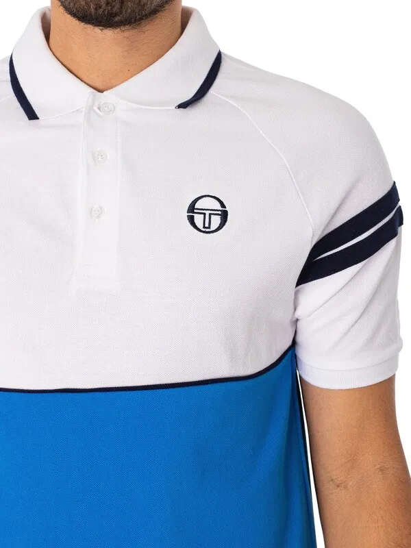 Sergio Tacchini Cambio Polo Shirt - White/Palace Blue