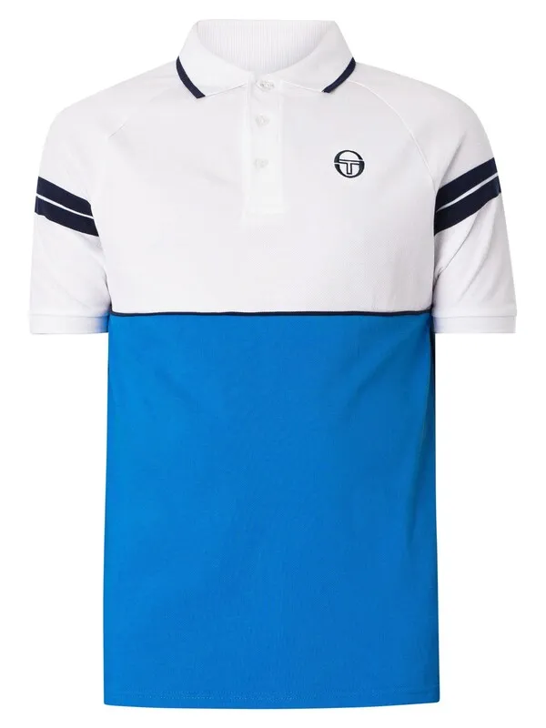 Sergio Tacchini Cambio Polo Shirt - White/Palace Blue