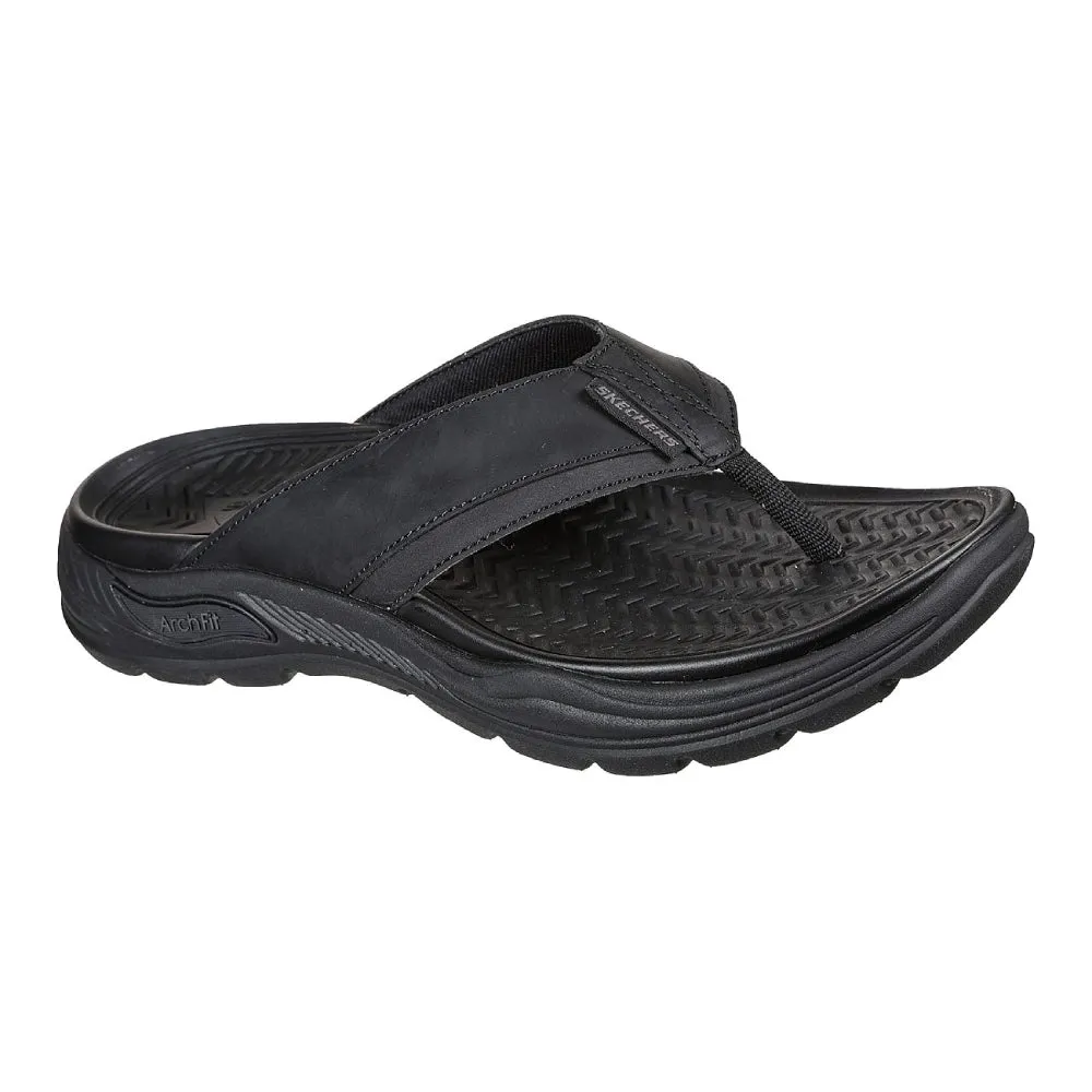 SKECHERS Men's Arch Fit Motley SD-Malico sandal (Black)