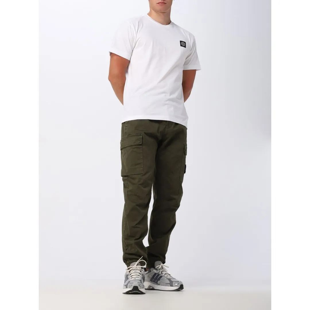 STONE ISLAND  |Crew Neck Street Style Cotton Short Sleeves Logo