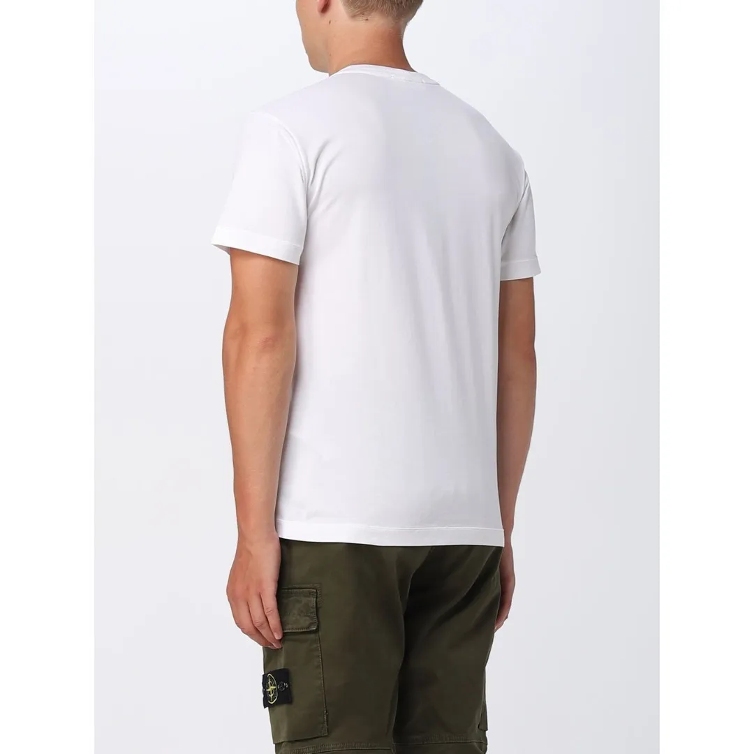 STONE ISLAND  |Crew Neck Street Style Cotton Short Sleeves Logo