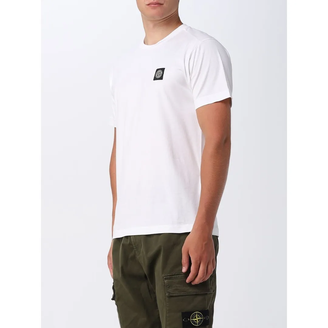 STONE ISLAND  |Crew Neck Street Style Cotton Short Sleeves Logo