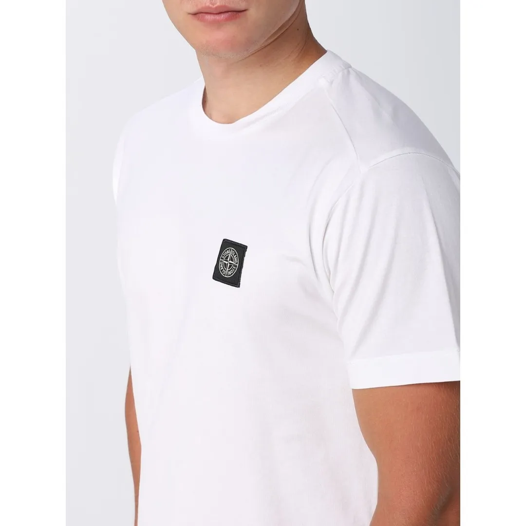 STONE ISLAND  |Crew Neck Street Style Cotton Short Sleeves Logo