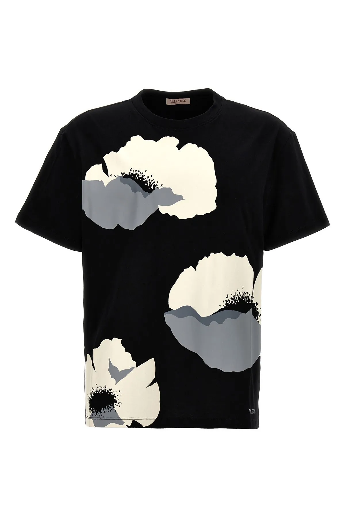 VALENTINO  |Crew Neck Flower Patterns Unisex Cotton Short Sleeves Logo