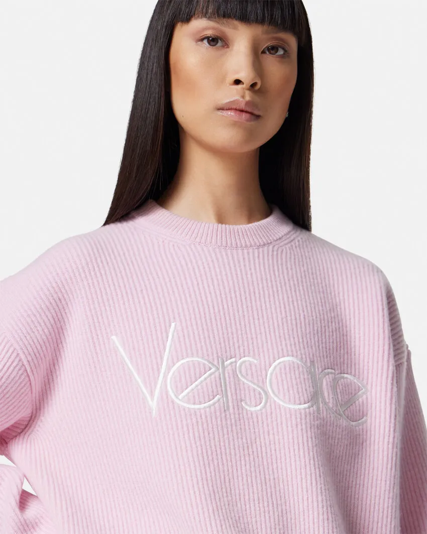 VERSACE  |Crew Neck Casual Style Wool Plain Party Style Office Style