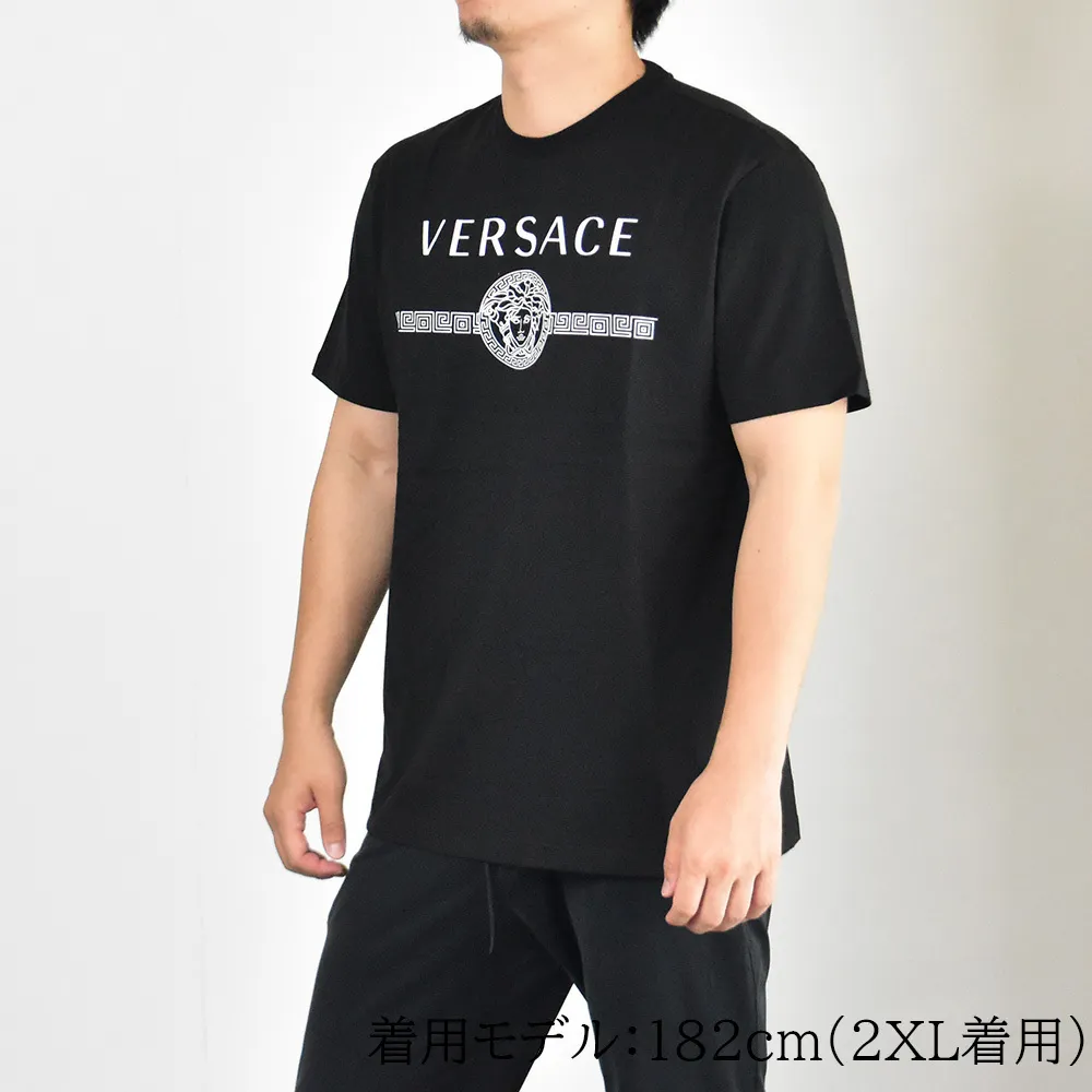 VERSACE  |Crew Neck Unisex Street Style Plain Cotton Short Sleeves