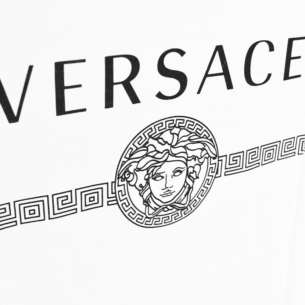 VERSACE  |Crew Neck Unisex Street Style Plain Cotton Short Sleeves