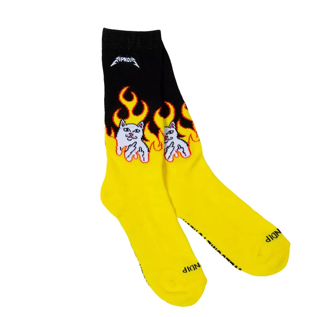 Welcome To Heck Socks (Black/Yellow)