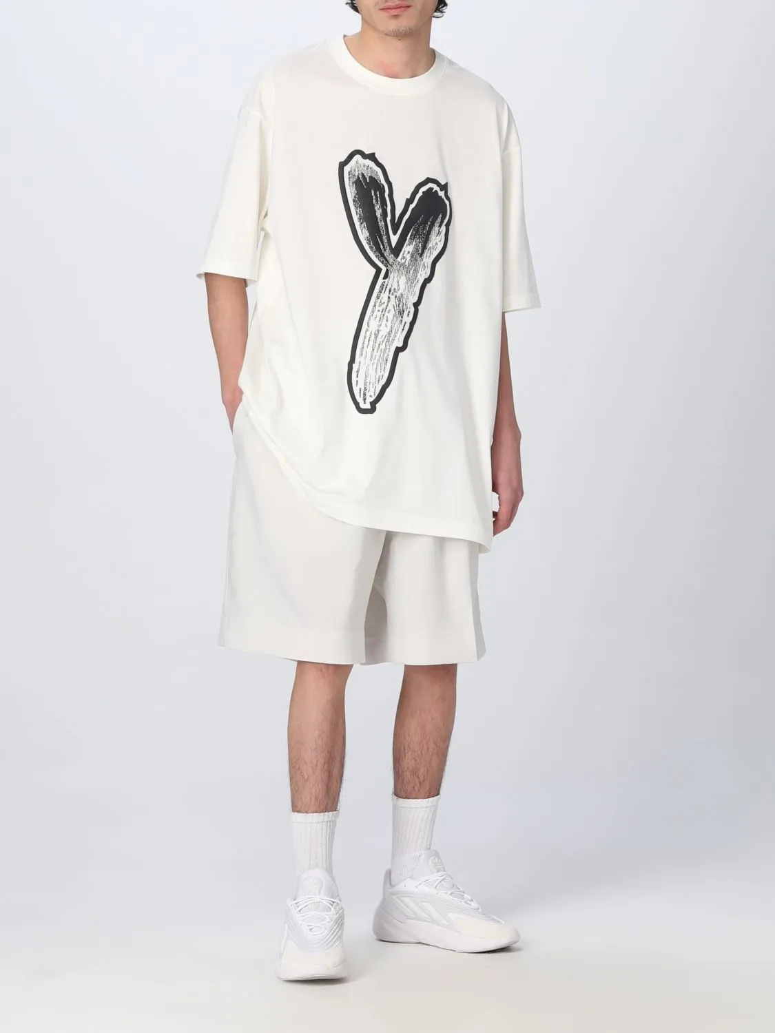 Y-3  |Crew Neck Short Sleeves Logo Designers Crew Neck T-Shirts