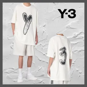 Y-3  |Crew Neck Short Sleeves Logo Designers Crew Neck T-Shirts