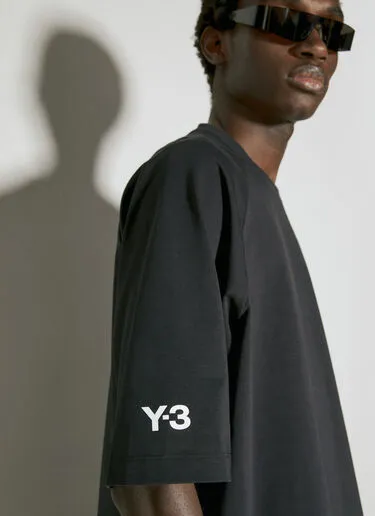 Y-3  |Crew Neck Stripes Street Style Cotton Short Sleeves Logo