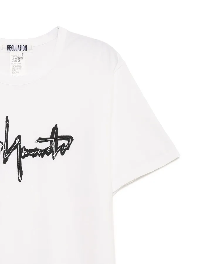 Yohji Yamamoto  |Crew Neck Street Style Cotton Short Sleeves Logo Designers