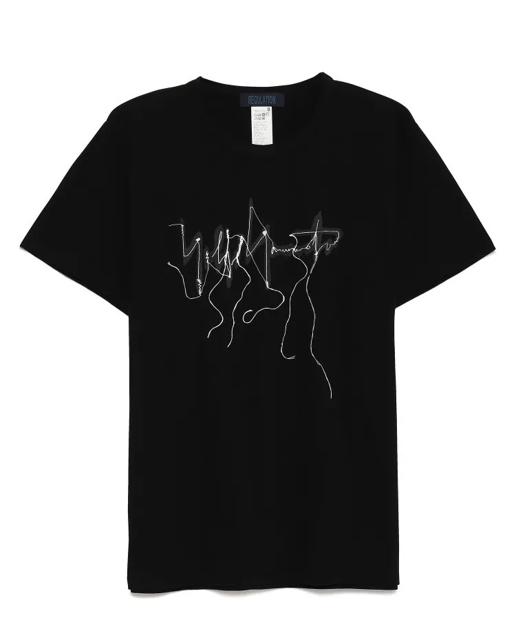 Yohji Yamamoto  |Crew Neck Street Style Cotton Short Sleeves Logo Designers