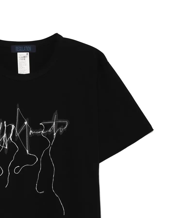 Yohji Yamamoto  |Crew Neck Street Style Cotton Short Sleeves Logo Designers