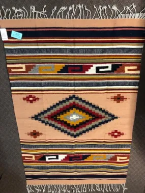 Zapotec Handwoven Ojo de Dios,   Wool Rug  1079