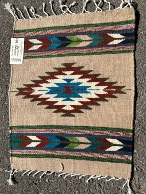 Zapotec handwoven wool mats, approximately 15” x 20” ZP104